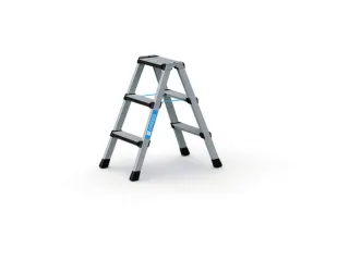 trapladder,beide zijden,2x3treden,m. bekleding,balk L 0,84m,aluminium - 3