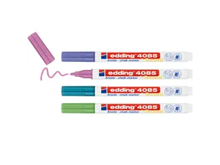 Krijtstift edding 4085 by Securit rond 1-2mm mtl assorti blister à 4s - 3