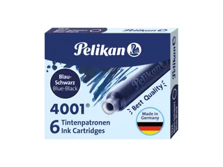 Inktpatroon Pelikan 4001 blauw/zwart 6 stuks - 1