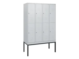 dubbeldekse locker,HxBxD 1950x1200x500mm,4x2vak.,vak B 300mm,cil.-slot - 1