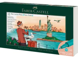 Tekenstift Faber-Castell Pitt Artist Pen Brush set 12 stuks New York
