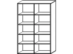 kantoorstelling HxBxD 1920x1200x430mm 4xhouten vloer romp onyxgrijs