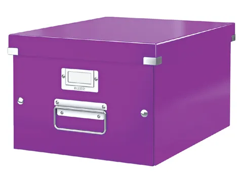 Opbergbox Click & Store 281x200x370mm Paars 85% gerecycled karton