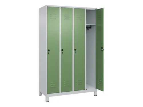 locker,HxBxD 1950x1200x500mm,4vak,vak B 300mm,draaigrendel,voeten