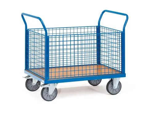 Vierwandwagens 1551 Draadgaas 600kg 1000x600mm Ral5007 Houten Plaat