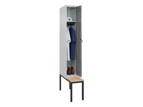 locker met bank,HxBxD 2120x300x815mm,1vak,vak B 300mm,draaigrendel