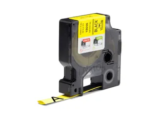 Labeltape Dymo Rhino 18056 Krimpkous 12mmx1.5m Zwart Op Geel - 4