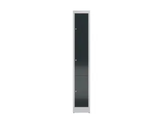 Lockerkast 1800x310x500mm 1x3 vakken cilinderslot, sokkel, RAL7016 - 2