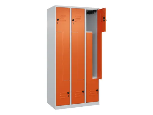 Z-garderobekast,HxBxD 1850x900x500mm,vak B 150/300mm,draaigrendel