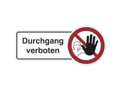 aanwijzingsbord,Doorgang verboden,PVC,om te verlijmen,HxB 130x300mm