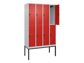 dubbeldekse locker,HxBxD 2120x1200x500mm,4x2vak.,vak B 300mm - 2