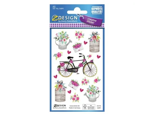 Papieretiket Z-design Creative pakje a 2 vel bloemen