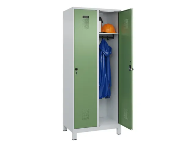 locker,HxBxD 1950x800x500mm,2vak,vak B 400mm,draaigrendel,voeten