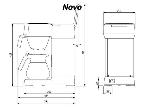 Snelfilter Koffiezetapparaat Bravilor Novo Met Glazen Kan