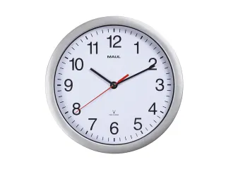 Wandklok MAUL Run RC Ø25x5cm kunststof zilver/wit incl batterij - 2