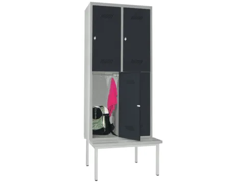 banklocker,dubbeldeks,HxBxD 2150x800x800mm,RAL7035,front RAL7016