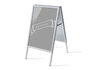 Stoepbord A1 complete set met print "BIENVENUE" Grijs - 1