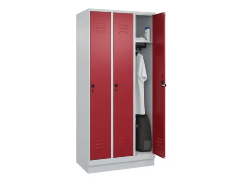 locker,HxBxD 1950x900x500mm,3vak,vak B 300mm,draaigrendel,sokkel