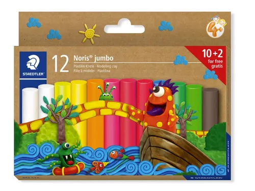 Boetseerklei Staedtler Noris jumbo set 12 kleuren