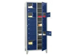 Wasgoedkast 1850x770x500 2x10 Vakken M. Poten Ral7035 Front Ral5010