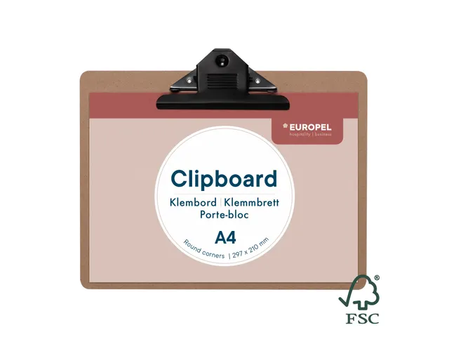 Europel Klembord A4 MDF Liggend Hout