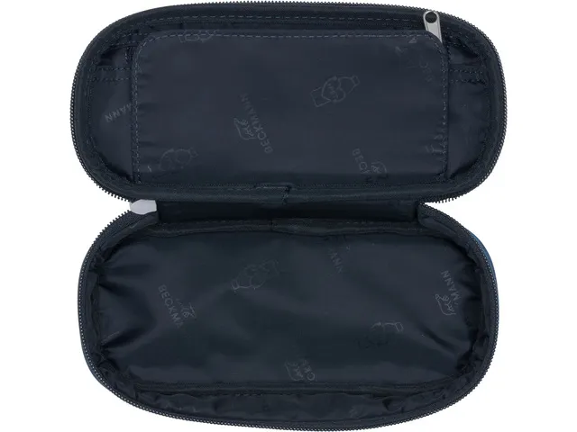 Trousse à crayons ovale Beckmann empty Tech Rex bleu