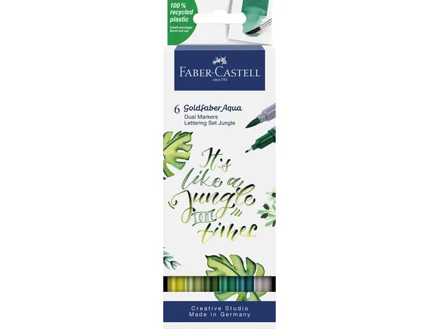 Duo aquarelmarker Faber-Castell Goldfaber etui 6 stuks Seasi