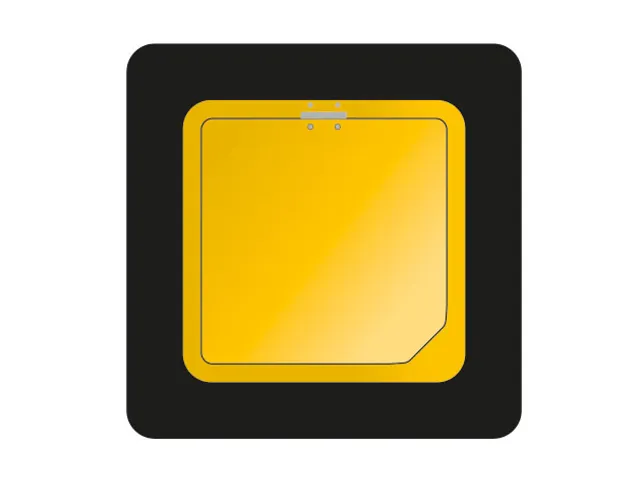 Circulaire Afvalbak BrickBin met klepdeksel 65 Liter Zwart Geel