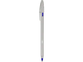 Balpen Bic Cristal Re-new medium zilver + 2 vullingen blauw - 3