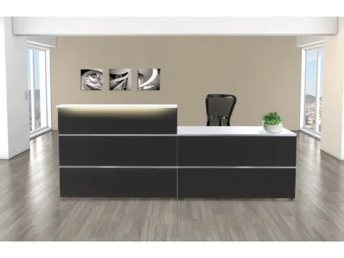 Balie Compleet 2700x1015mm Recht Front Antraciet Bladen Wit