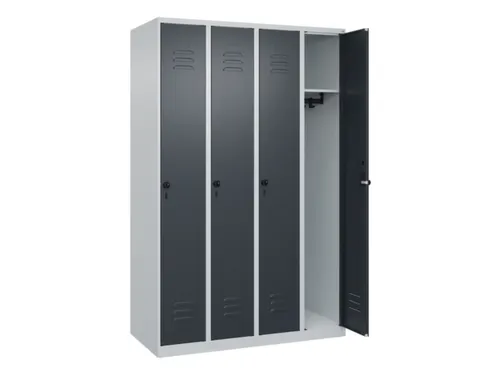 locker,HxBxD 1850x1200x500mm,4vak,vak B 300mm,draaigrendel