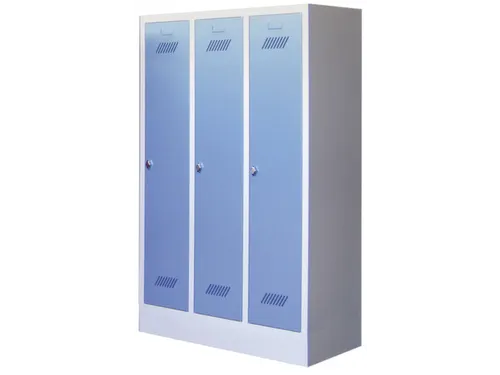 lockerkast v. kinderen,HxBxD 1600x930x500mm,3vak,RAL7035,front RAL5012