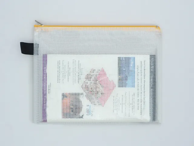 etui A5 transparant met gele rits