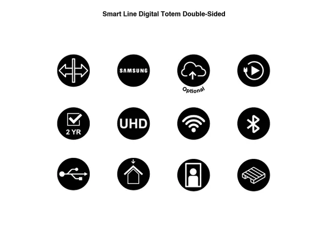 Digitale Totem Smart Line Dubbelzijdig Zwart 50 inch Samsung schermen