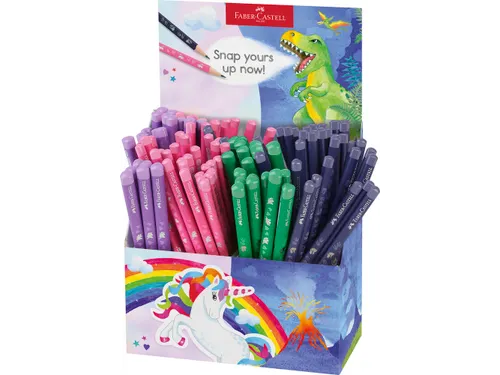 Potlood Faber-Castell grafiet Dino en Unicorn HB 80x standaard en 60x