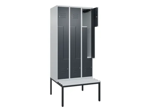 Z-garderobekast,HxBxD 2120x900x815mm,6vak,vak B 300mm,cil.-slot