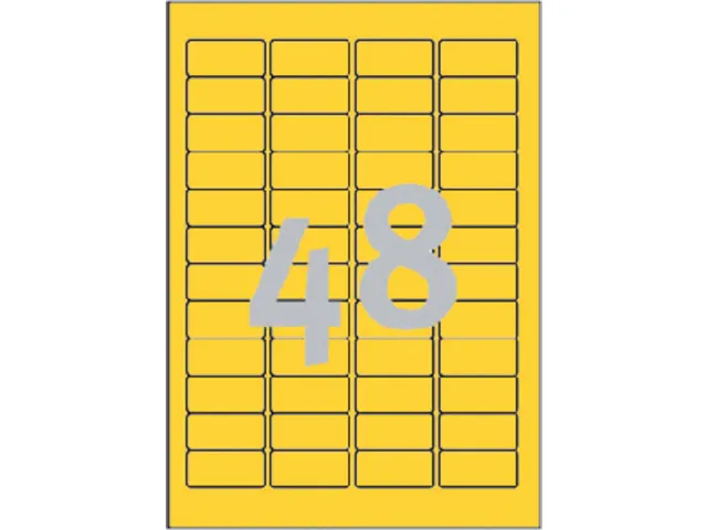 Gekleurde etiketten Avery Zweckform 45.7x21.2mm Geel 960 stuks