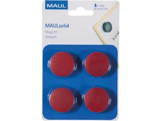 Magneet Maulsolid, Diameter 32 Mm, Rood, Blister Van 4 Stuks - 2
