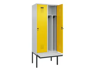 locker met bank,voor scheiding van kleding,HxBxD 2120x800x815mm,2vak - 1