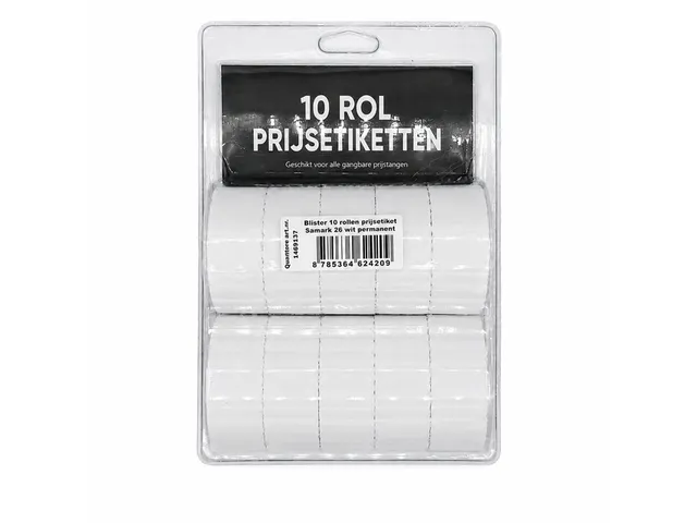Prijsetiket 12x26mm Sato Samark permanent wit