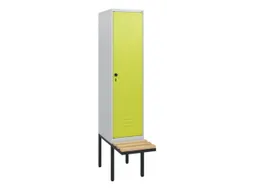 locker met bank,HxBxD 1950x400x815mm,1vak,vak B 400mm,draaigrendel