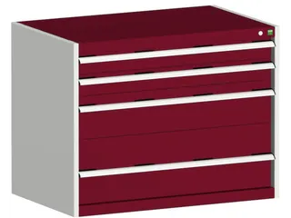 ladekast 800x1050x650mm 4laden zware lasten RAL7035 front RAL3004 - 1