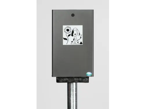 Hondenpoepzakje Wand/Paal 430x 265x 60mm Staal Ijzerglans