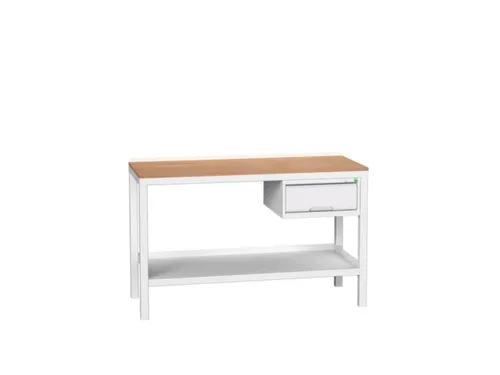 werkbank,HxBxD 930x1500x600mm,multiplexblad,4voeten,uitrusting: lade