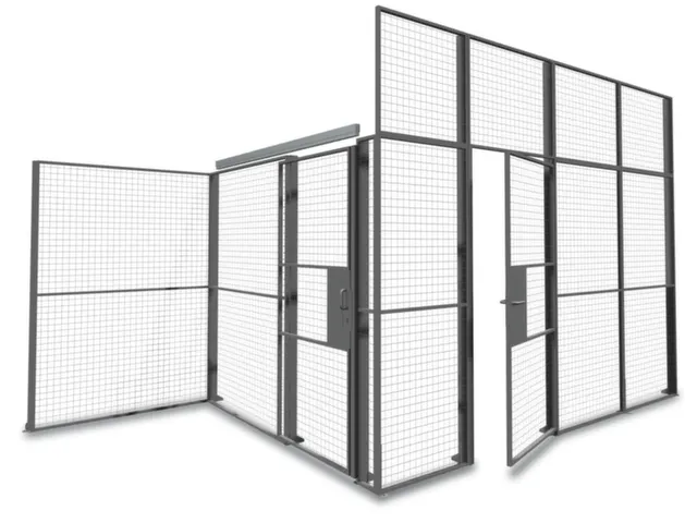 vleugeldeur,v. scheidingswandsysteem,HxB 2200x1200mm,hangslot,staal