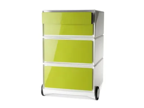Verrijdbaar Ladeblok 642x390x436mm 4laden Romp Wit Front Groen