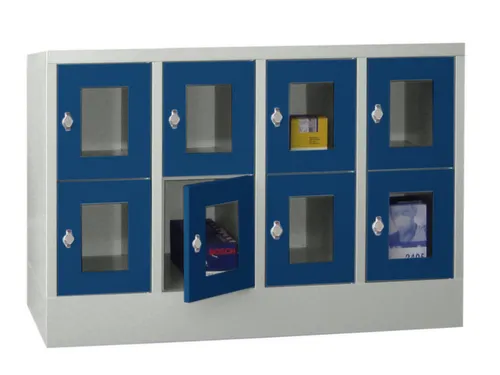 lockerkast,HxBxD 855x1200x500mm,4x2vakken,RAL7035,front RAL5010