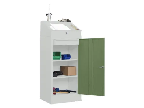 Lessenaarkast Staal Hxbxd 1095/1270x500x500mm Ral 7035 Front Ral 6011