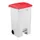 Contitop,mobiele afvalbak met pedaal 90L wit/rood/VE:3