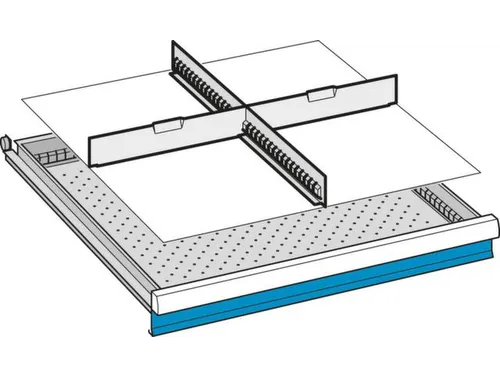 Indelingsmateriaal H 100mm 1gesleufde Lengteverdeler/2dwarsverdelers